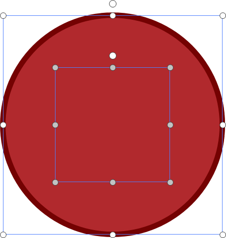 A smaller object is also selected behind the larger object A smaller object is also selected behind the larger object